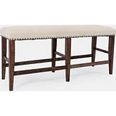 Fairview Backless Counter Dining Bench in Distressed Oak Finish Wood